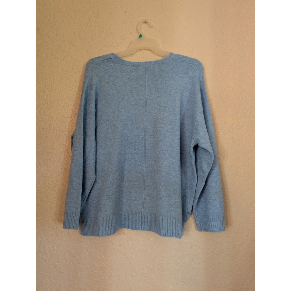 New Vince Camuto Women's Plus V Neck Sweater Long Sleeve Pullover Lt Blue 2x 3X - Picture 6 of 8